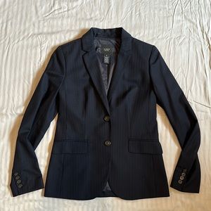 J. Crew | Super 120’s Wool Navy Pinstripe Blazer / Suit Jacket